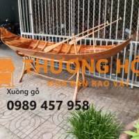 Thuyền gỗ trang trí 2m, xuồng gỗ trưng hải sản 3m Sài Gòn