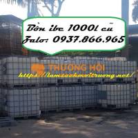 Thùng 1000l màu trắng, bồn chưa chất lỏng, tank ibc cũ 1000l độ mới 95%