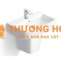 Chậu Rửa Lavabo treo tường Vinaloha LH5-09 vuông, kèm chân lửng