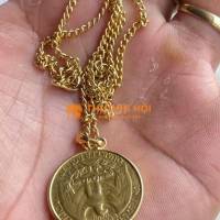 3/3 thanh lý dây chuyền mặt xu bọc vàng Đã sử dụng Cả nam và nữ
