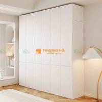 Tủ Áo MDF Đẹp Màu Trắng Hiện Đại TA77 – Cánh Mở, Kịch Trần | Nội Thất Bảo Nam