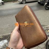 Ví cầm tay da thật Versace đựng vừa Iphone16 maxpp