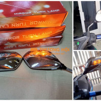 Cặp kính chiếu hậu có đèn xinhan led cho xe 2 bánh