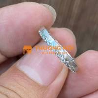 Nhẫn bạc ngoại S925 đính đá CZ 1 bên độc đáo, sáng