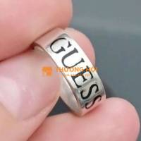Guess - Nhẫn bạc Nữ hàng hiệu, form dày,tay nhỏ