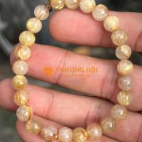 Vòng đeo thạch anh tóc vàng 7mm kín đẹp pass