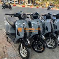 Xe điện Vespa xám đèn vuông đủ giấy tờ