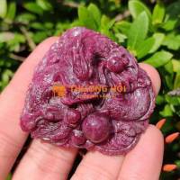 Rồng nhả châu đá ruby thiên nhiên