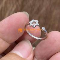 Nhẫn bạc Nữ 925/mạ vàng trắng form hở/đính viênCZ