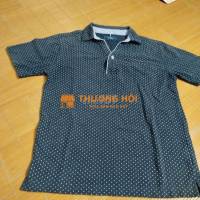 Áo Po lo đen chấm trắng hiệu Navy size M hàn quốc.
