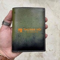 Ví da Ý. khâu tay thủ công.