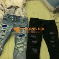 Quần jeans rách nam, xanh/đen