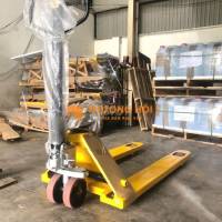 Xe nâng tay 2.5 tấn hiệu Staxx, bánh PU, bơm khỏe.