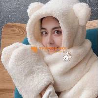 Khăn quàng cổ kèm mũ len trùm đầu