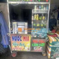 Xe bán nước mía inox di động