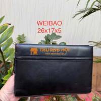 Clutch phom hộp da thật hiệu WEIBAO
