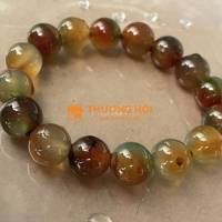 Vòng tay đá mã não màu lông Công