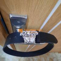 Thắt lưng versace đầu Medusa bạc khối đúc