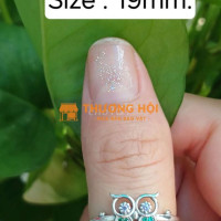 Nhẫn bạc nữ hình cú mèo, thân đính đá cực đẹp.