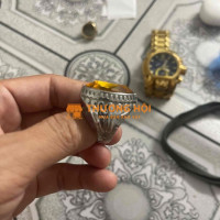 Nhẫn TiTan Đá tự nhiên Vàng