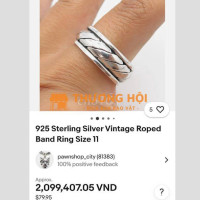 Nhẫn Nam bạc ngoại 925, thiết kế xoay,kiểu vintage