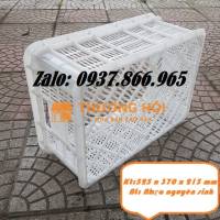 Sọt nhựa dùng trong cont lạnh, sóng nhựa nguyên sinh sọt nhựa 525 x 370 x 215 mm