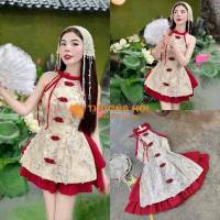 SET ÁO CỔ YẾM CHÂN VÁY ĐỎ