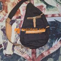 Túi Bag Back đeo chéo vải bố phối da