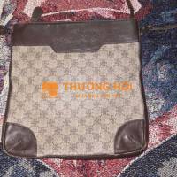 Túi đeo chéo Pierre Cardin da thật phối canvas