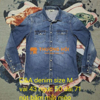 Sơmi tay dài Denim C&A size m nút mắt mèo
