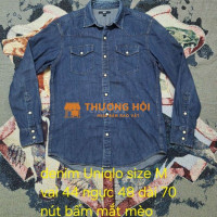 Sơmi jeans denim Uniqlo size M