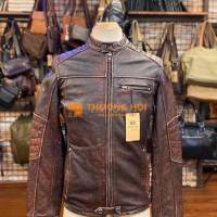 Áo biker da bò mài thời trang cá tính