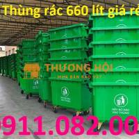 Cung cấp thùng rác rẻ uy tín nhất tại vĩnh long- thùng rác 120l 240l 660l dày chất lượng- lh 0911082000