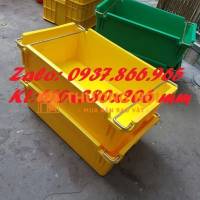Khay nhựa HPDE bền đẹp, khay có quai giá rẻ, khay nhựa có quai sắt 2 đầu