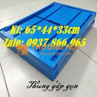 Thùng nhựa gấp gọn tiết kiệm diện tích, thùng nhựa đặc xếp gọn
