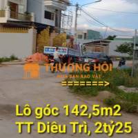 Lô góc siêu đẹp 142m2(2ty25)khu phố DIÊU TRÌ, sát đường TRẦN BÁ, TT Tuy Phước, Gia Lai mới