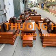 Bộ ghế sofa quây pháo cánh tiên đối gỗ hương đá
