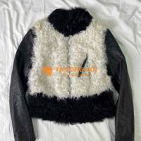 Áo Lông Thật phối Da Thật