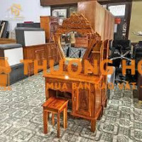 Bàn Phấn Gỗ Tự Nhiên Khắc Chốp Trên Gương