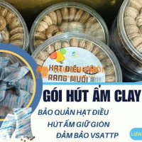 Bảo quản hạt điều với gói hút ẩm Clay OPP