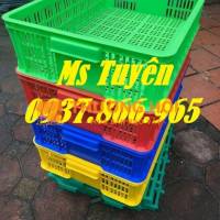 Sóng nhựa hở nguyên sinh, sọt nhựa cao 15 chất liệu nhựa HPDE, sọt đựng nông sản