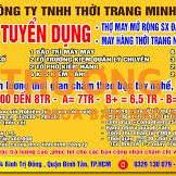 Cty THỜI TRANG MINH HOA CẦN TUYỂN: thợ may 1kim, vắt sổ, kan sai