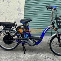 Xe đạp điện ASAMA màu Xanh dương phuộc hơi