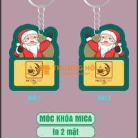 Móc khóa mica cắt tạo hình logo quà tặng giáng sinh