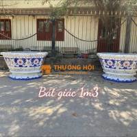 Chậu hoa _ chậu cảnh _ chậu hoa khảm miễng chén dĩa, ghép sành sứ _ chậu to