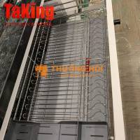 Kệ xoong nồi nan dẹt cánh kéo SUS 304 cao cấp, hiện đại TaKing