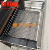 Kệ bát đĩa nan dẹt SUS 304 cánh kéo cao cấp TaKing, chất liệu bền đẹp, an toàn
