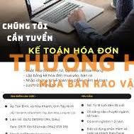 CẦN TUYỂN GẤP KẾ TOÁN HOÁ ĐƠN LƯƠNG KHỞI ĐIỂM 13-15TR/TH, CÓ BẢO HIỂM