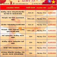 SGC TOURIST– ĐẠI TIỆC DU LỊCH LỄ 30/04 & 01/05