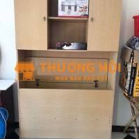 Bán tủ gỗ chân sắt có bánh xe
